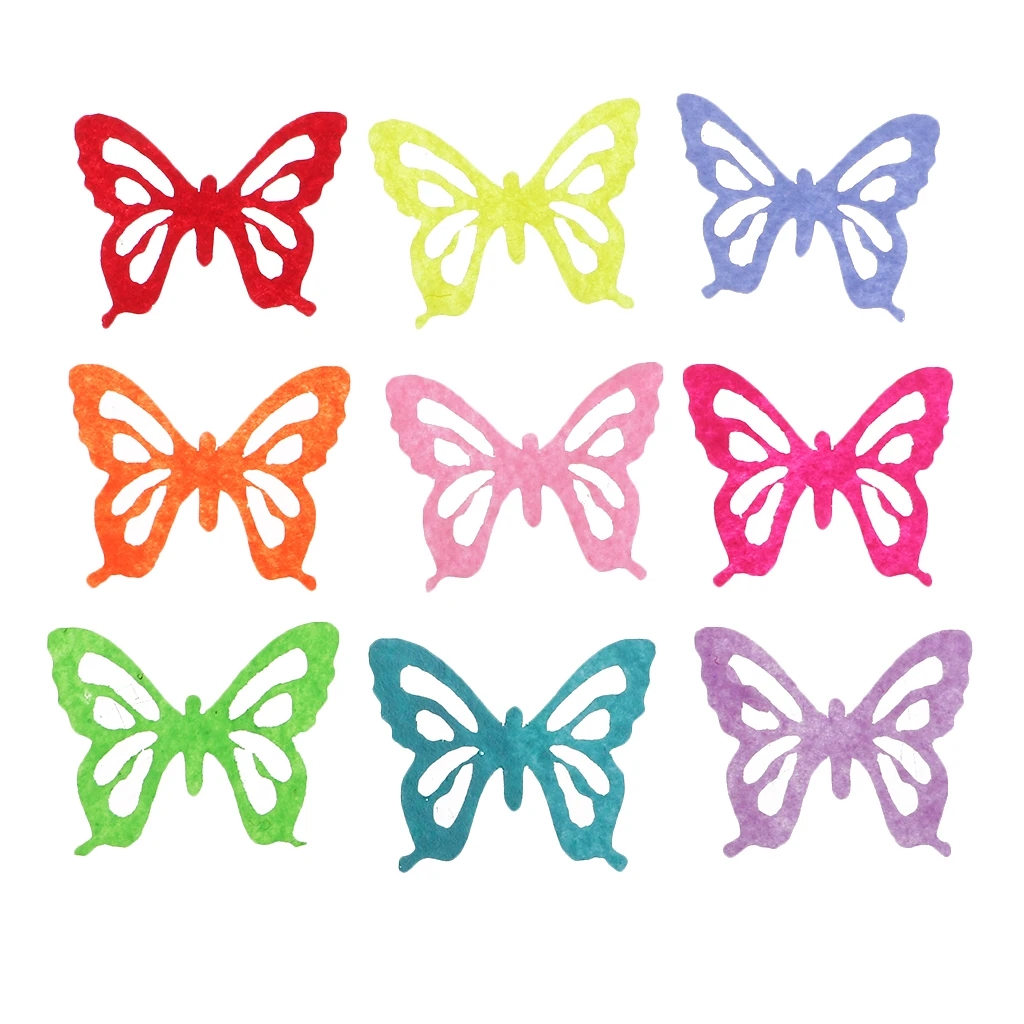 100pcs Butterfly Shape Non woven Fabric Pieces for Scrapbooking ...