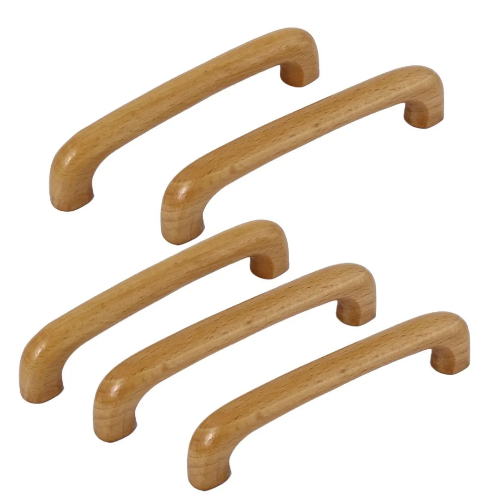 5 Pcs High Quality Cupboard Door Drawer Dresser Pull Wood