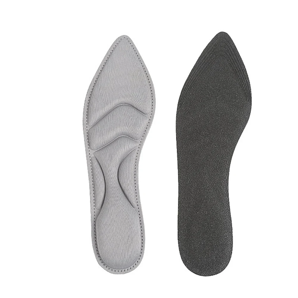 1 парные стельки Удобная подушка практичная обувь массажные мягкие высокие вставки под пятки плоская подошва прочная 4D губка супинатор - Цвет: Grey