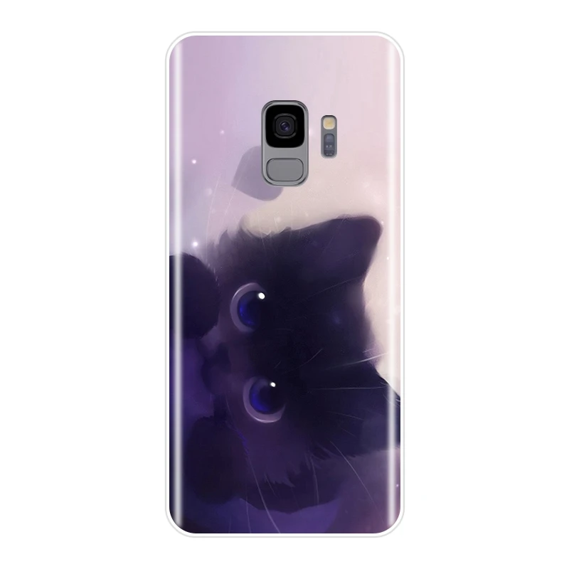 Милый силиконовый чехол для телефона с котом для samsung Galaxy Note 4 5 8 9, мягкая задняя крышка для samsung Galaxy S5 S6 S7 Edge S8 S9 Plus, чехол