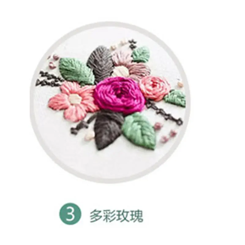 Креативные наборы для самостоятельного изготовления вышивки 3D Вышитые материалы упаковка Цветы узоры набор для шитья крест аксессуары для вышивания - Цвет: 3