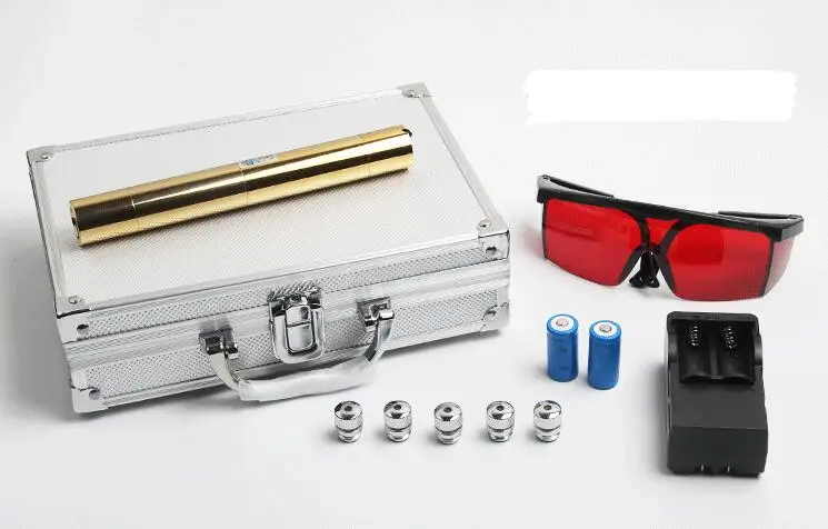 

High Power 200000mw 450nm Blue Laser Pointer Powerful Blue Burning Laser Lit Cigarette/ Wood/paper+5 caps+charger+goggles+box