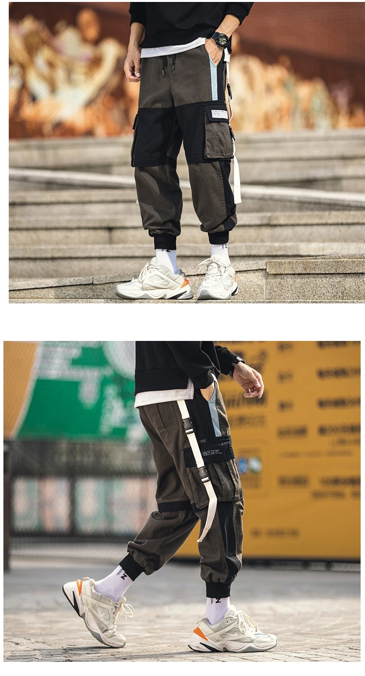 LAPPSTER мужские брюки-карго в стиле хип-хоп, Лоскутная уличная одежда, мужские Мешковатые Черные спортивные штаны для бега, спортивные штаны, армейские зеленые 5XL