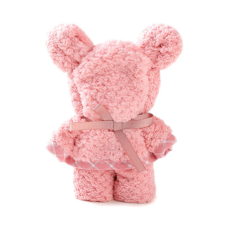 Детское банное полотенце, пирог в виде медвежонка, быстросохнущее полотенце для лица, прочное полотенце, свадебный подарок, животное, квадратный банный халат с капюшоном - Цвет: pink 7