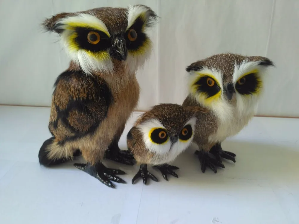 

simulation brown owl model one family members night owls polyethylene& furs handicraft home decoration toy birthday gift a1714