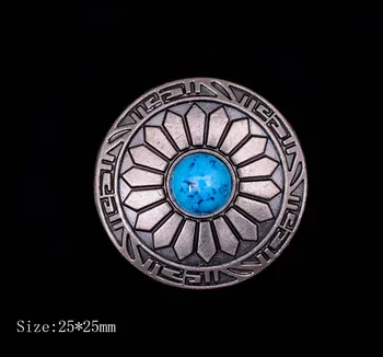 

10pcs 25MM /1" Antique Silver Matt Tribal Sun Flower Western Turquoise Concho For Leathercraft Bag Belt Saddle Decor Button