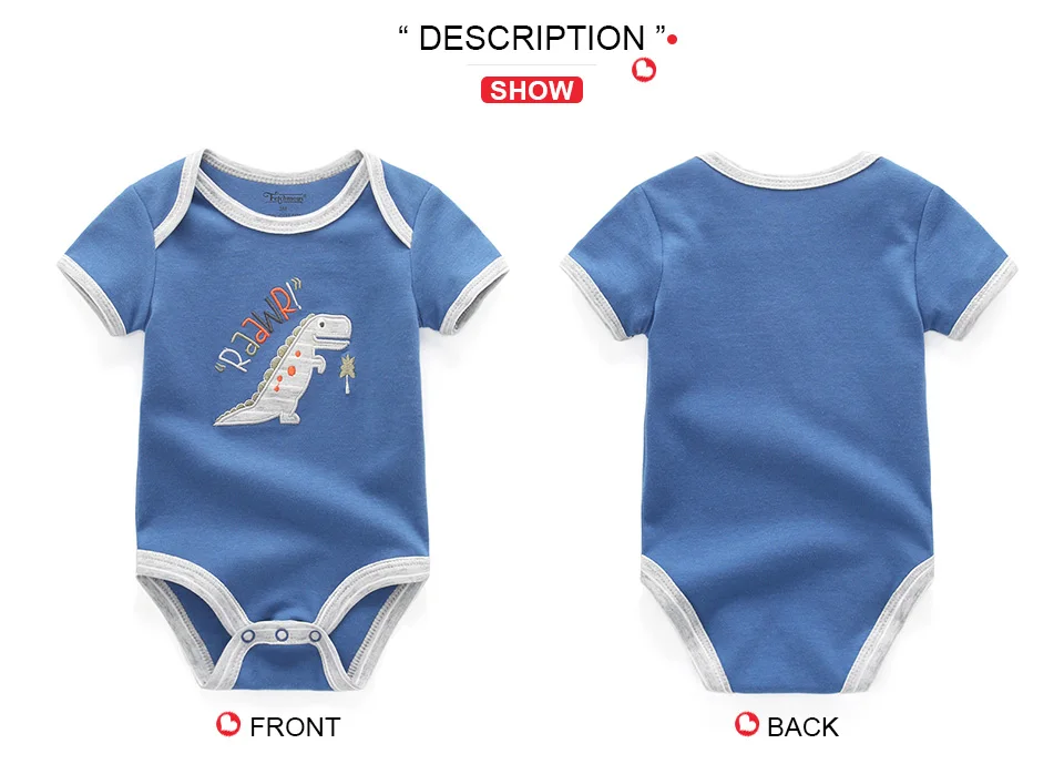Для маленьких мальчиков одежда 3 шт./компл. мультфильм ropa bebe модная одежда для девочек костюм-боди для Одежда для новорожденных детей короткий рукав детский костюм пижамы