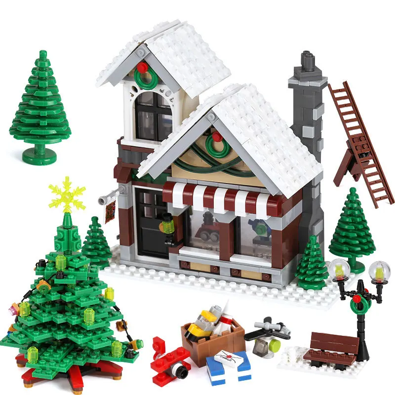 

Lepin 10249 Cinderella's Christmas Hut Winter Building Blocks Toys Compatible Legoed Block Toys For Children Christmas Toy Gifts