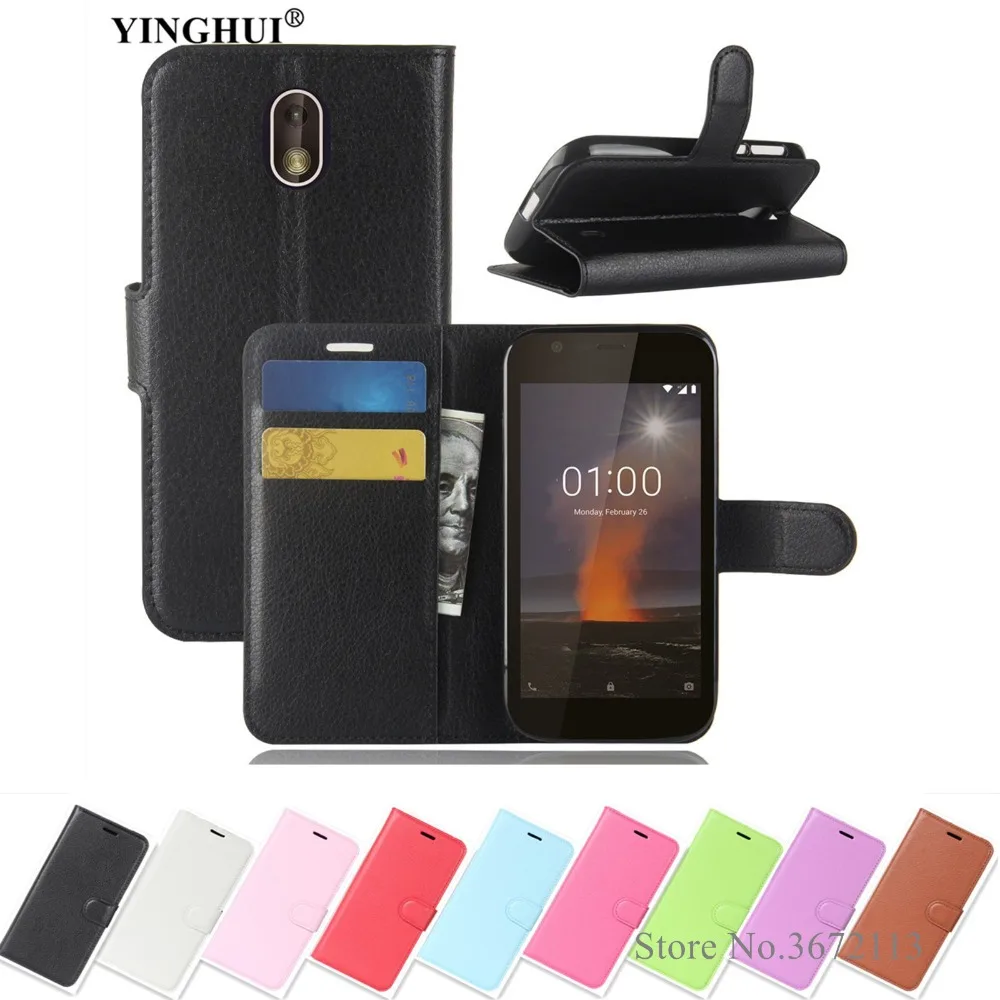 

Luxury Case For Nokia 1 Flip Leather Phone Cases Soft Cover Magnetic Stand Wallet Card Slots Bag Hoes Funda Coque For Nokia1