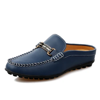 

Summer Shoes Men Loafers Leather Men Shoes Casual Slip On Blue White