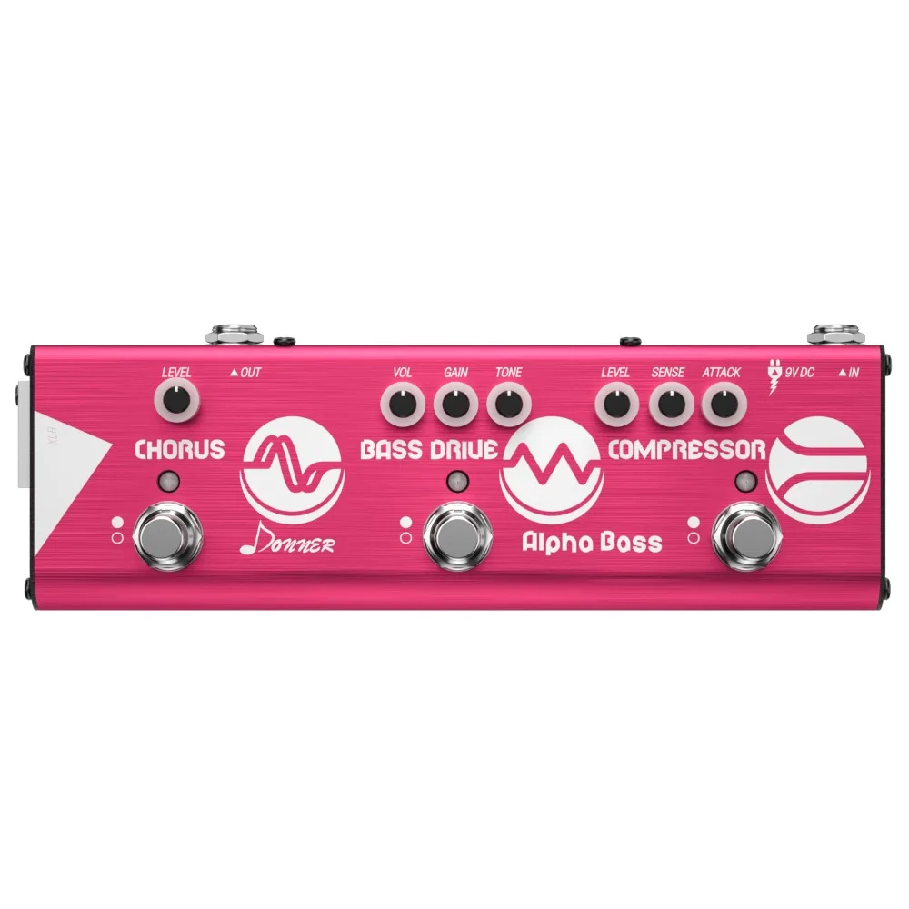 Donner Effect Chain Alpha BASS Guitar Effect Pedal Mini multi-effects Compressor Bass Drive Chorus Effect Pedal части для гитары