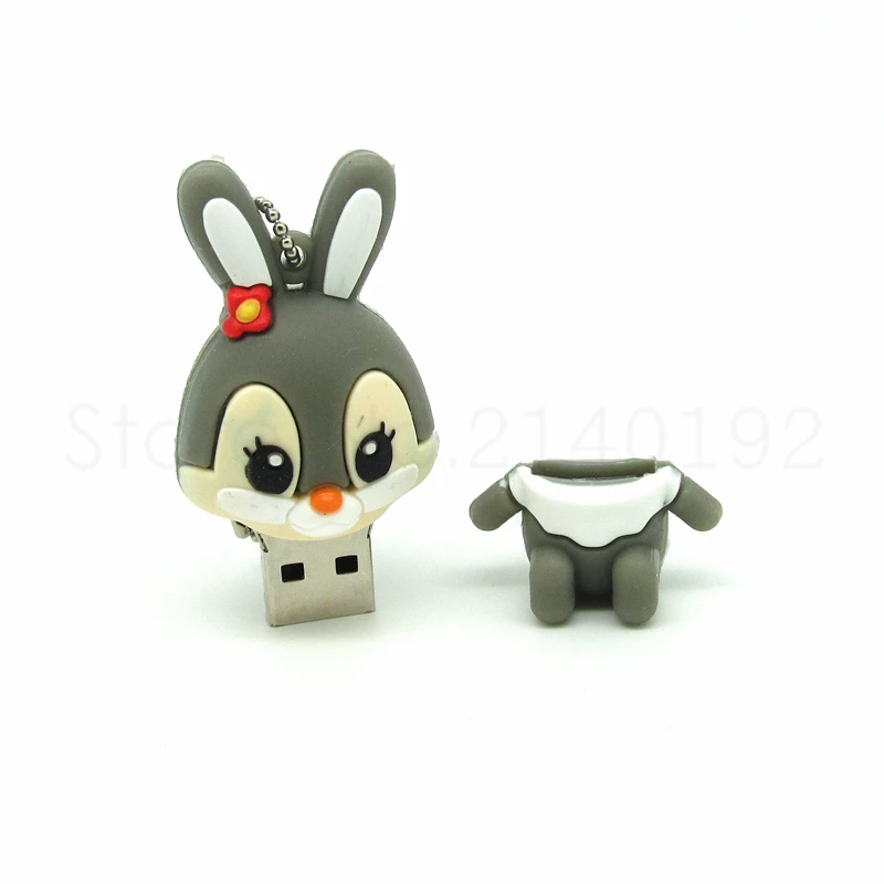 cartoon  Lovely rabbit usb flash drive pen drive memory stick PenDrive Thumb u disk real capacity  4GB 8GB 16GB 32GB
