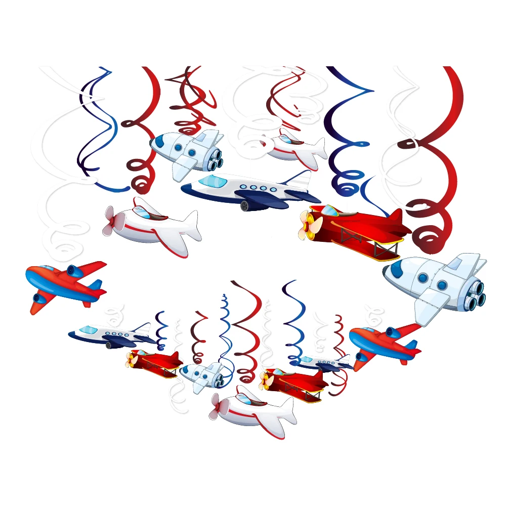 Boy's Birthday Aircraft Party Decorations Pvc Ceiling Spiral Hanging