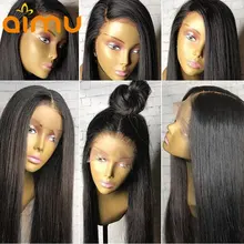 Натуральный коричневый длинные прямые Синтетические волосы на кружеве человеческие волосы парики предварительно вырезанные 250% бразильская глубокая часть 13x6 Remy Синтетические волосы на кружеве парик для Для женщин