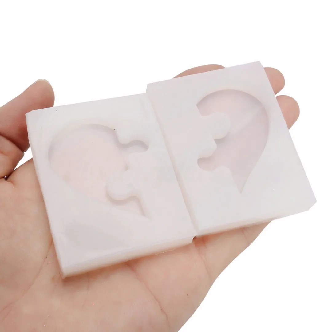 DIY Jewelry Beading Casting Mold Silicone Resin Crystal Mold Square Heart