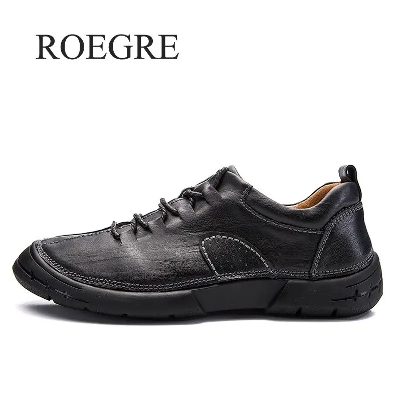 

ROEGRE Brand Men's Shoes Leather Men Loafers Autumn Comfortable Casual Shoes Men Loafers Luxury Flats Shoes Men Chaussure