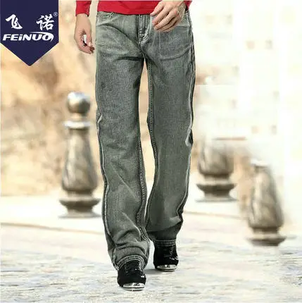 Большие размеры 44, 46, 48, мужские мешковатые джинсы, Ретро стиль, винтажные серые свободные прямые джинсы, Мужские джинсы в стиле хип-хоп, скейтборд, джинсовые штаны, брюки