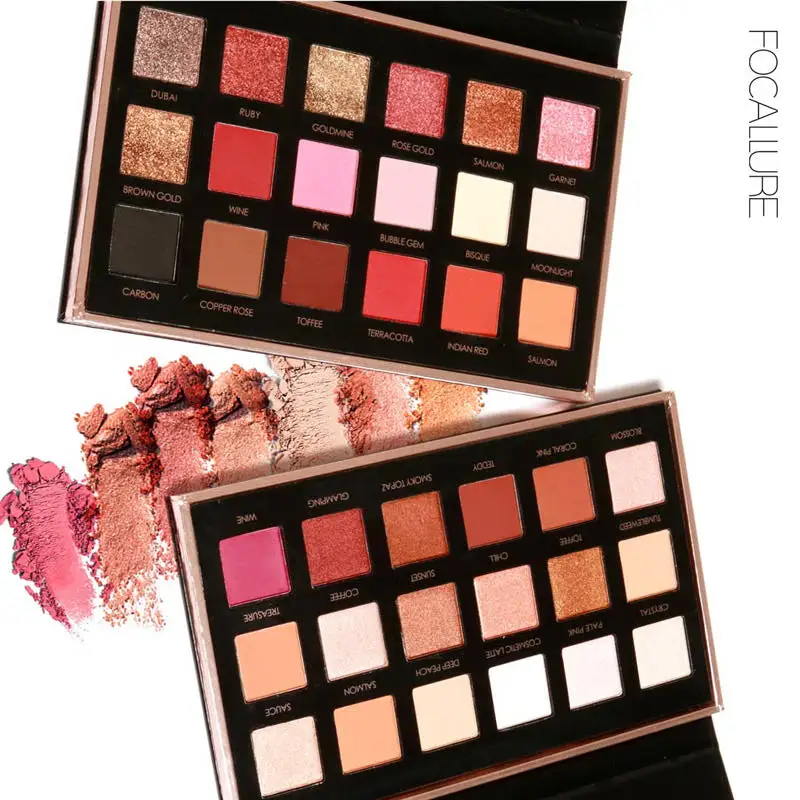 

FOCALLURE Pro 18 Color Desert Dusk Eyeshadow Palette Makeup Matte Diamond Matallic Pressed Glitter Balm Pop Eye Shadows Cosmetic