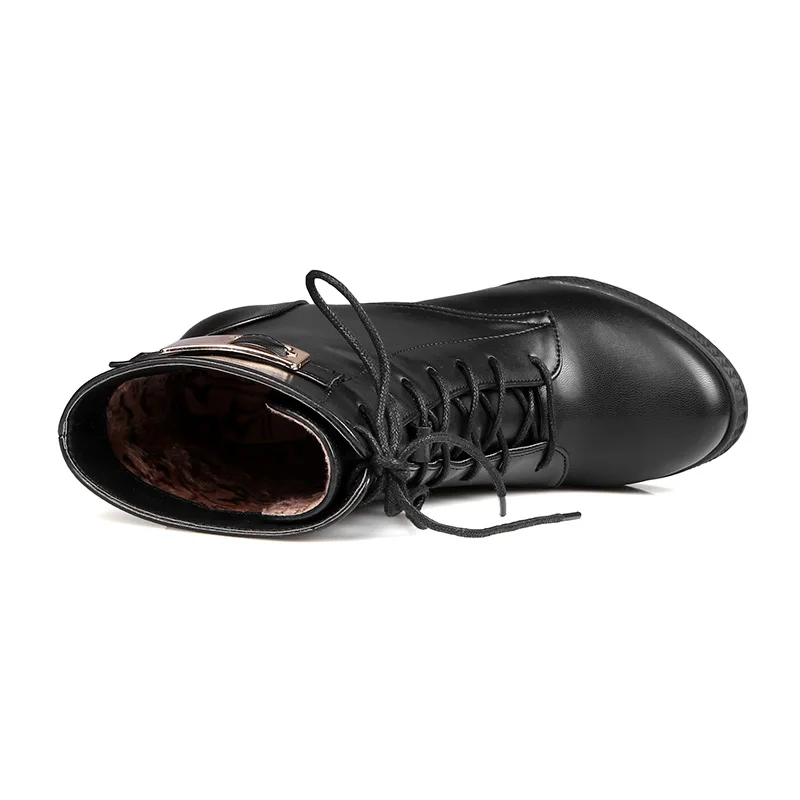 WETKISS/ г. Новейшие модные женские ботинки женские ботильоны на очень высоком каблуке и платформе женская обувь на шнуровке женская обувь черного цвета, большой размер 32-43
