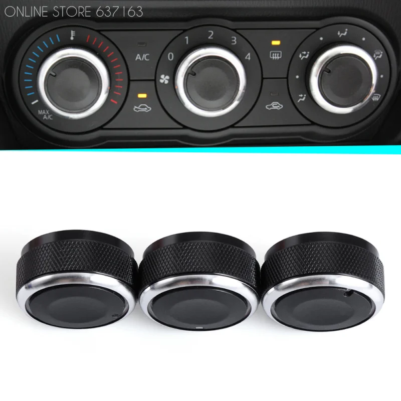 

Car Air Condition Heat Control Switch Air Conditioning Knob AC Knob 3pcs Per Set For Mazda3 2004-2009 Car Styling