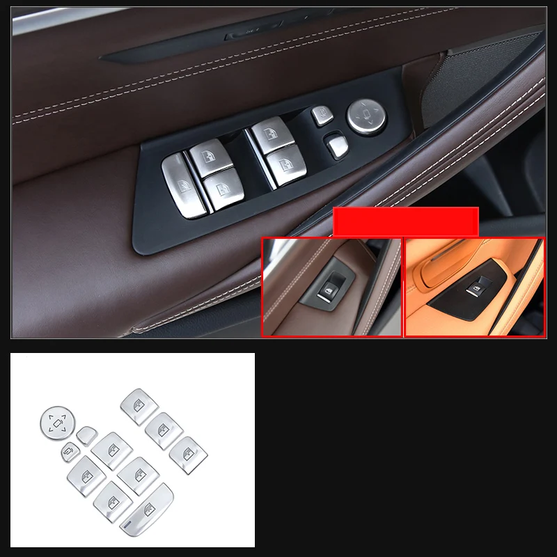 

lsrtw2017 pearl chrome abs car window control buttons trims for bmw 5 series g30 g31 525 520 530 528 540 535 2018 2019