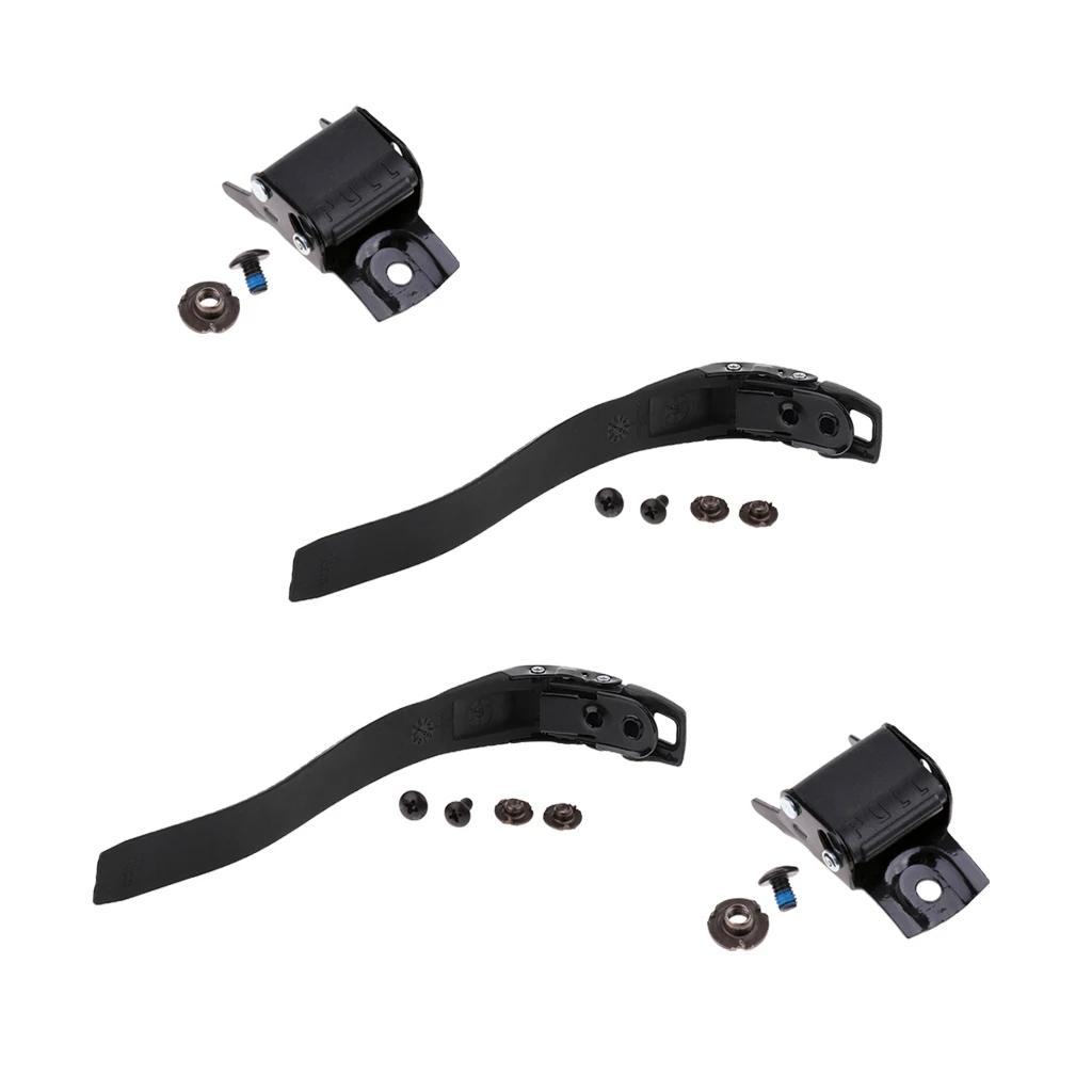 2 Set Replacement Sturdy Inline Roller Skating Skate Shoes Energy Strap With Screws nuts + Buckle Black Scooter Parts Accessory