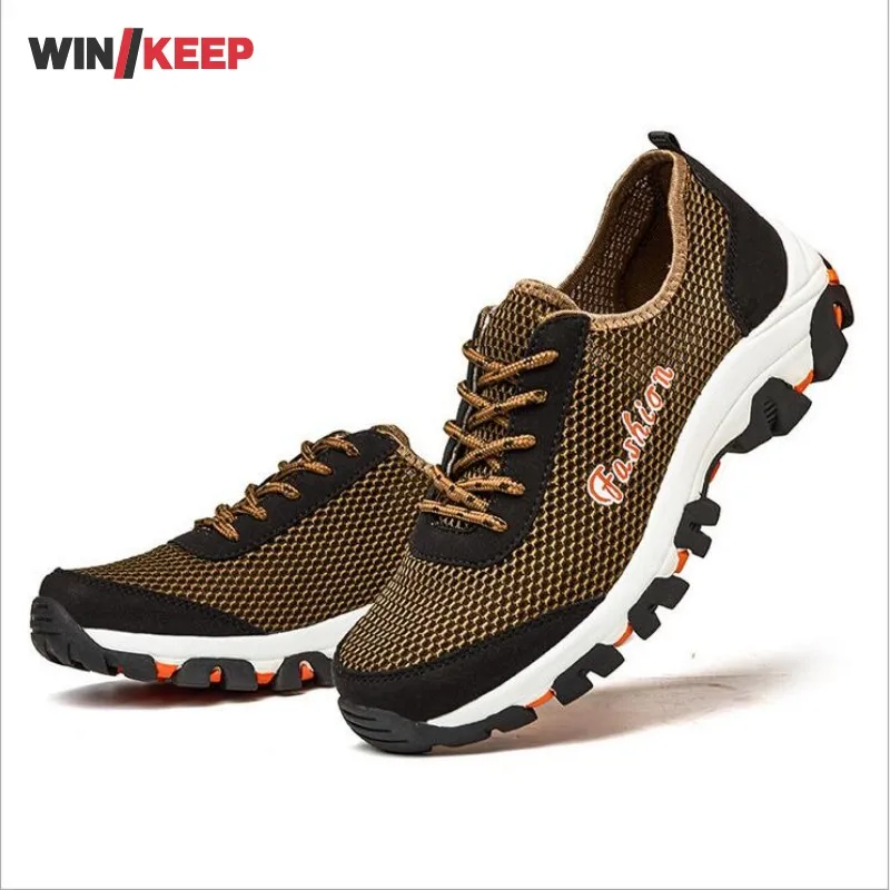 New Men Outdoor Hiking Shoes Hollow Breathable Anti slip Wear