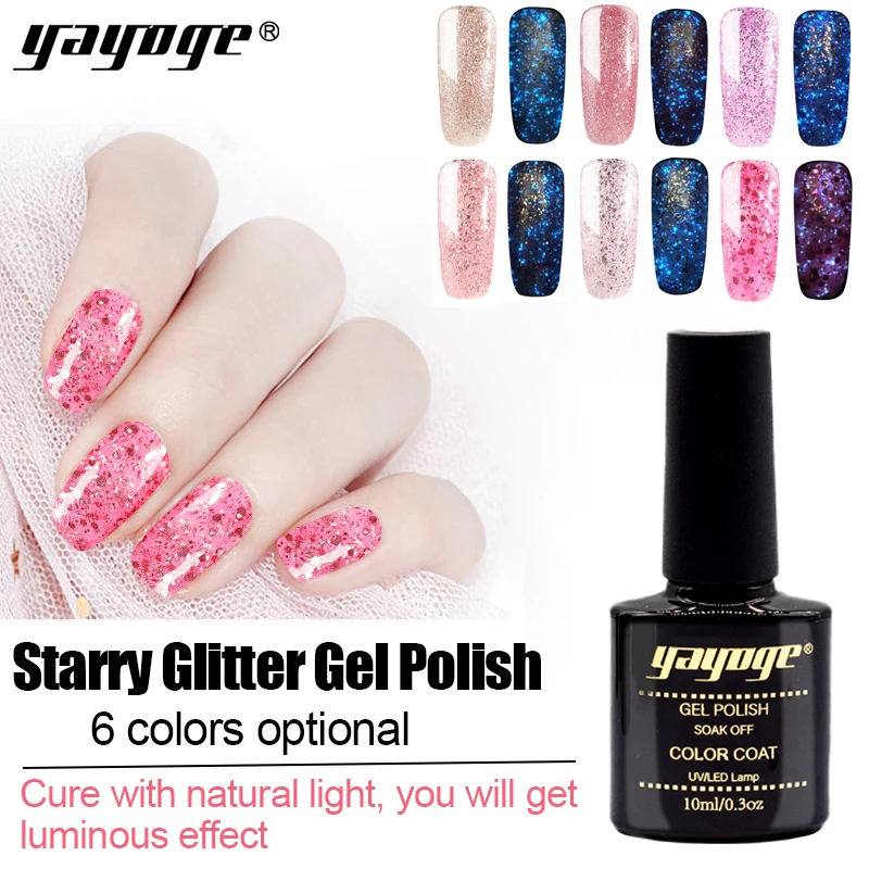 

YAYOGE Gel Nail Polish Set for nail 10ML Gel Lacquer Luminous Rose Gold Long-Lasting Manicure Hybrid Gel Varnish Nail Art Tops