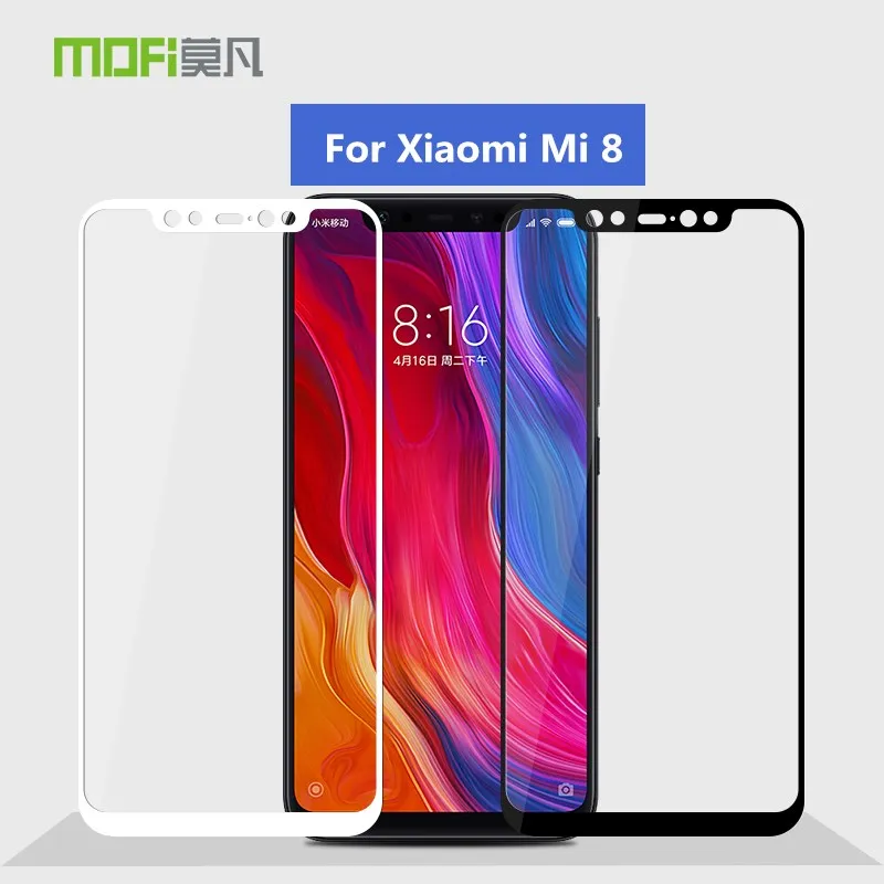 Новинка для Xiaomi Mi8 стекло закаленное MOFi оригинал Mi 8 Защитная пленка полное