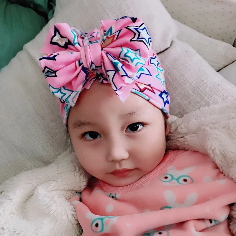

Infant Baby Beanie Caps for Girls Print Kids 3 4 6 9 12 16 Months / Bowknot Baby Turban Hats Newborn Girl Toddler 18 24M Spring