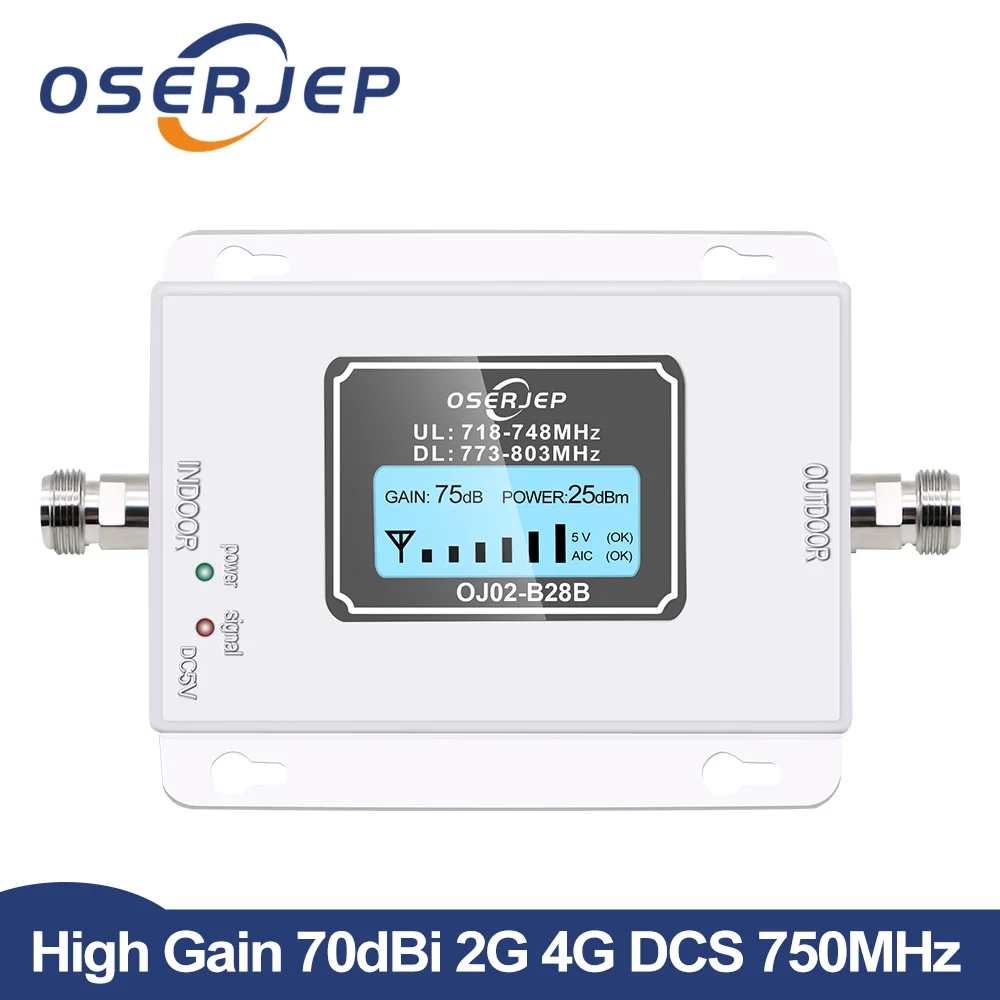70dB LCD LTE 700 МГц B28B 4G повторитель сигнала мобильного телефона антенна не
