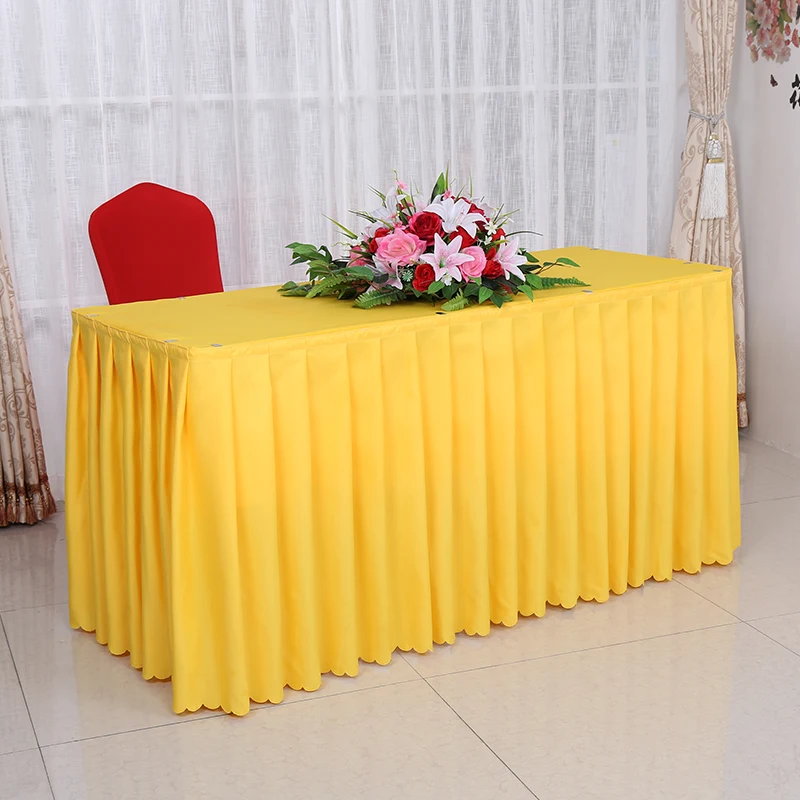 Top Luxury Customized Wedding Banquet Hotel Tablecloth Meeting Sign In A Buffet Table Skirt