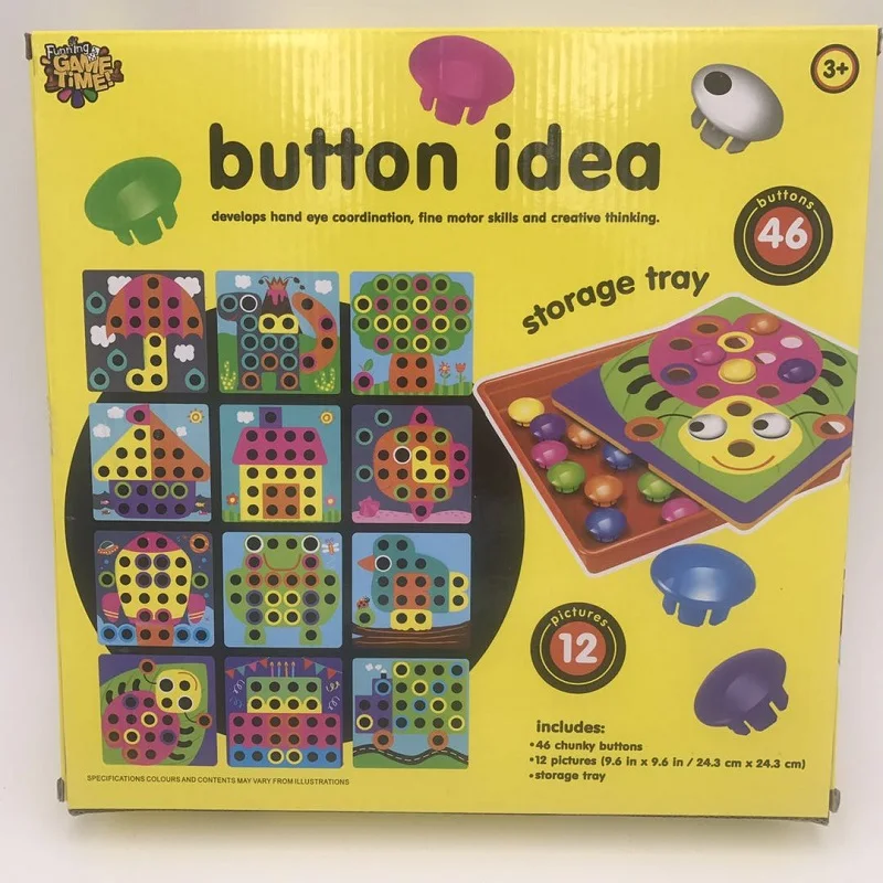 Развивающие игрушки головоломки для детей Мозаика Пуговицы Button idea, 3д пазлы,самые крутые игрушки играть с ребенком,новогодний подарок для малыш, творчество для детей, из России от 2 дня