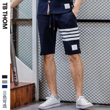 TB thm Мужские Спортивные Повседневные Шорты контрастного цвета с пуговицами окрашенные хлопковые летние пляжные шорты мужские панельные короткие мужские брюки молодежные