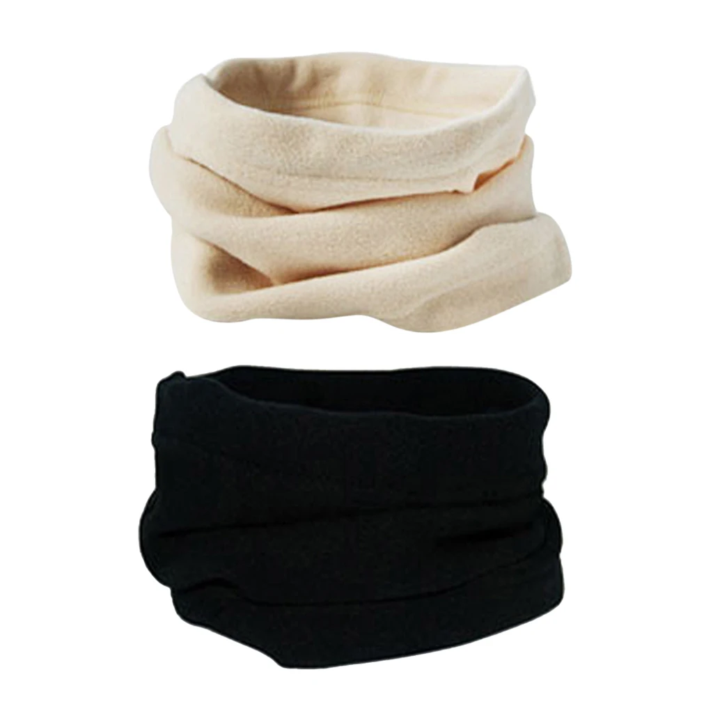 Pack of 2pcs Men Women Polar Fleece Neck Warmer Comfy Snood Scarf Ski Motorbike Masks