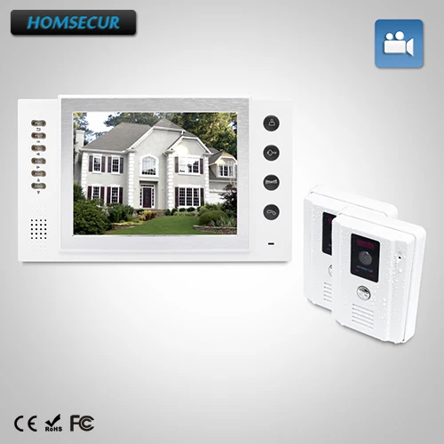 

HOMSECUR 8" Wired Video Door Phone Intercom System with One Button Unlock : TC011-W Camera(White)+TM801R-W Monitor(White)