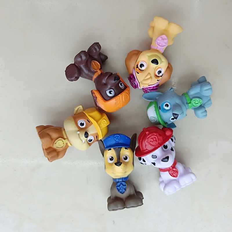 

6Pcs /lot Cute mini animals dog team Anime action figure cartoon figures Micro-landscape Cake Decoration capsule toy