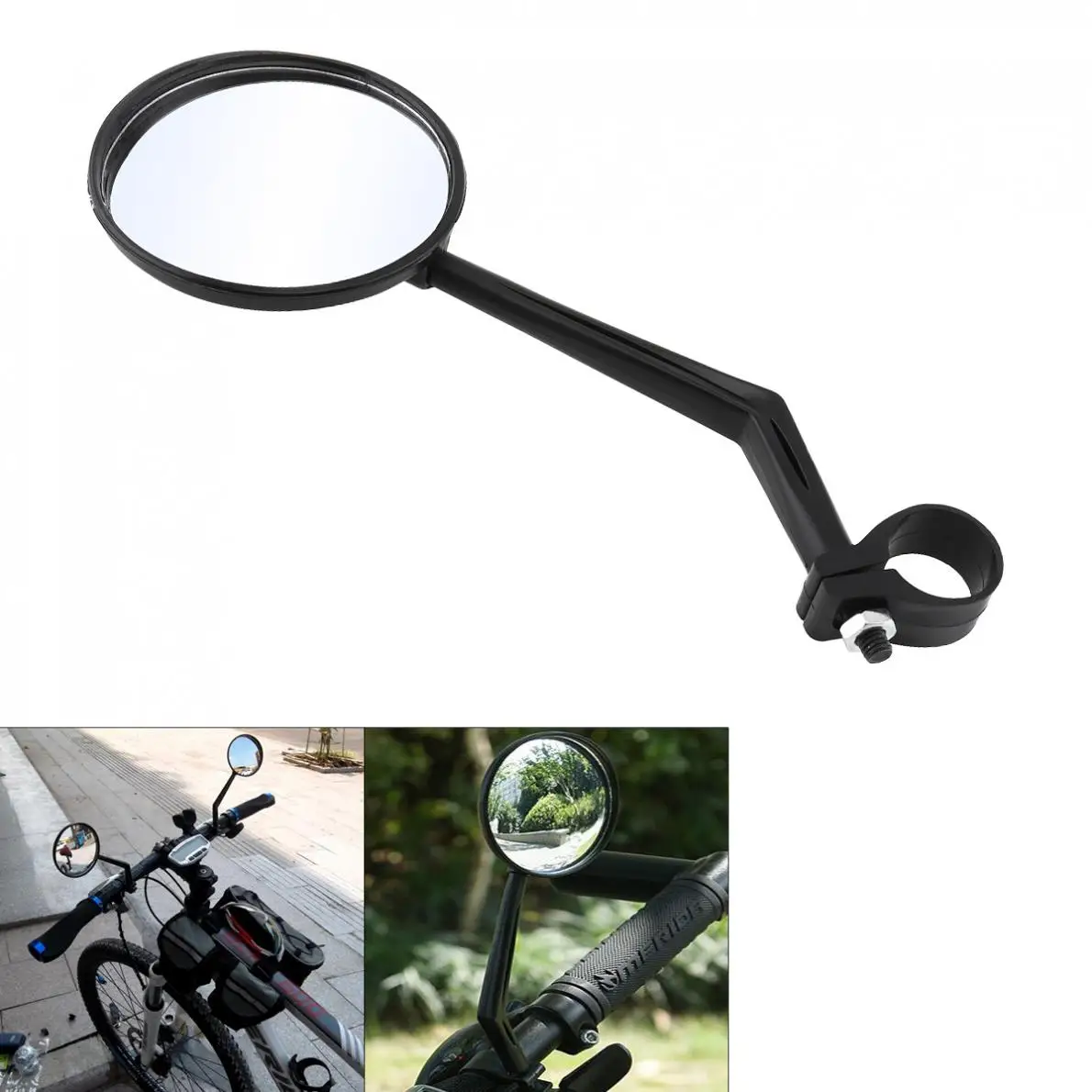 Регулируемые выпуклые велосипедные зеркала заднего вида для руля с самофиксирующимся кольцом для внутреннего диаметра руля 15-33 мм