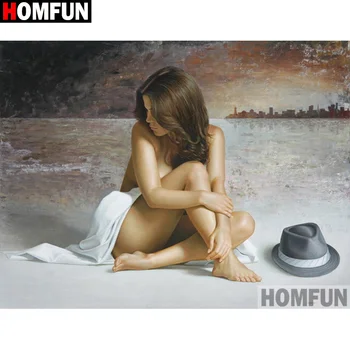 

HOMFUN Full Square/Round Drill 5D DIY Diamond Painting "Beauty character"Embroidery Cross Stitch 3D Home Decor Gift A17558