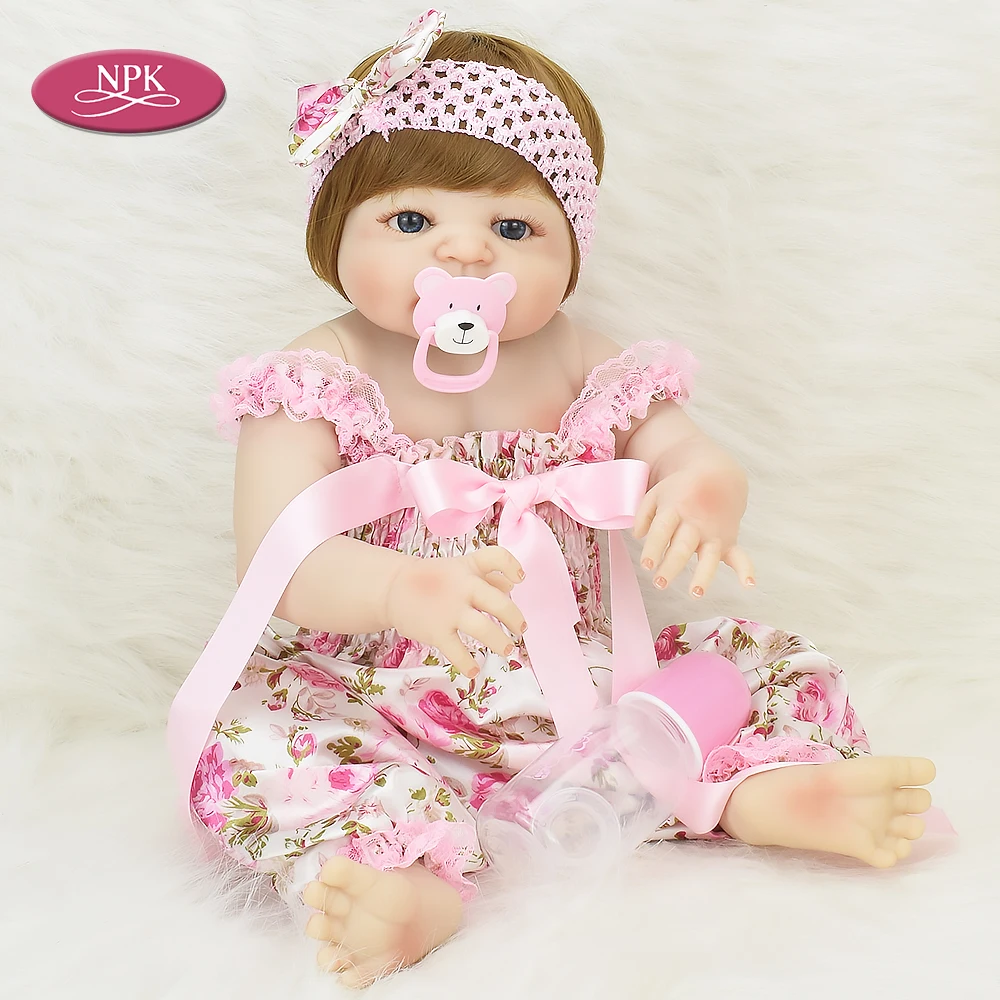 

NPK 57CM Real Full Body Silicone Girl Reborn Doll Lifelike Baby Girls Dolls Realista Babies Princess Doll Bathe Toys Reborn Bebe