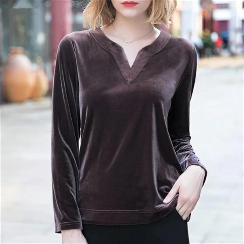 Download 2019 Spring Summer T Shirt Women Velvet T shirt Tees ...