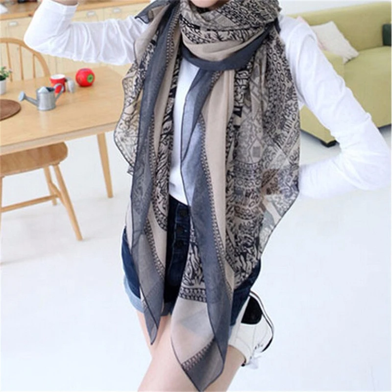 

New Fashion Trendy Bohemian Scarves Women's Long Print Scarf Wrap Ladies Shawl Girl Large Pretty Scarf Tole Styles 0624