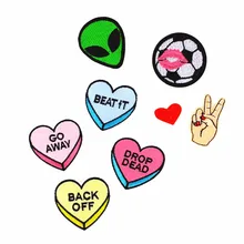 1 шт. палец parches Вышитые Утюг на Нашивки для пришивания Костюмы DIY полосы чужой одежда Наклейки пользовательские сердце Значки