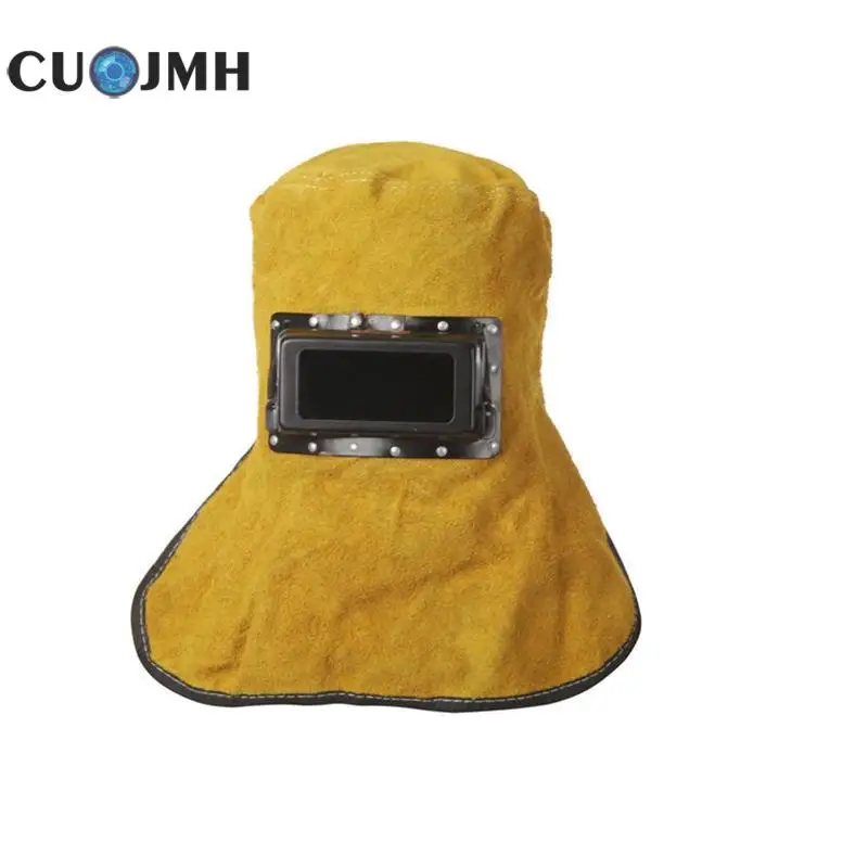 

1 pcs Leather Protective Mask Adjustable Facial Protection And Respiratory Protection Mask Yellow Pipeline Operation safety Mask