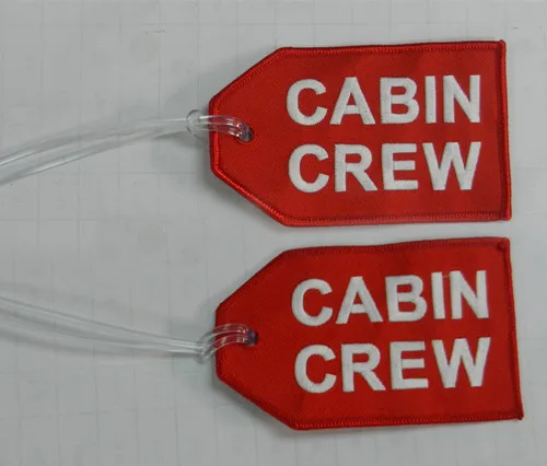 

Cabin Crew Fabric Embroidery Keychain With Transparent Line