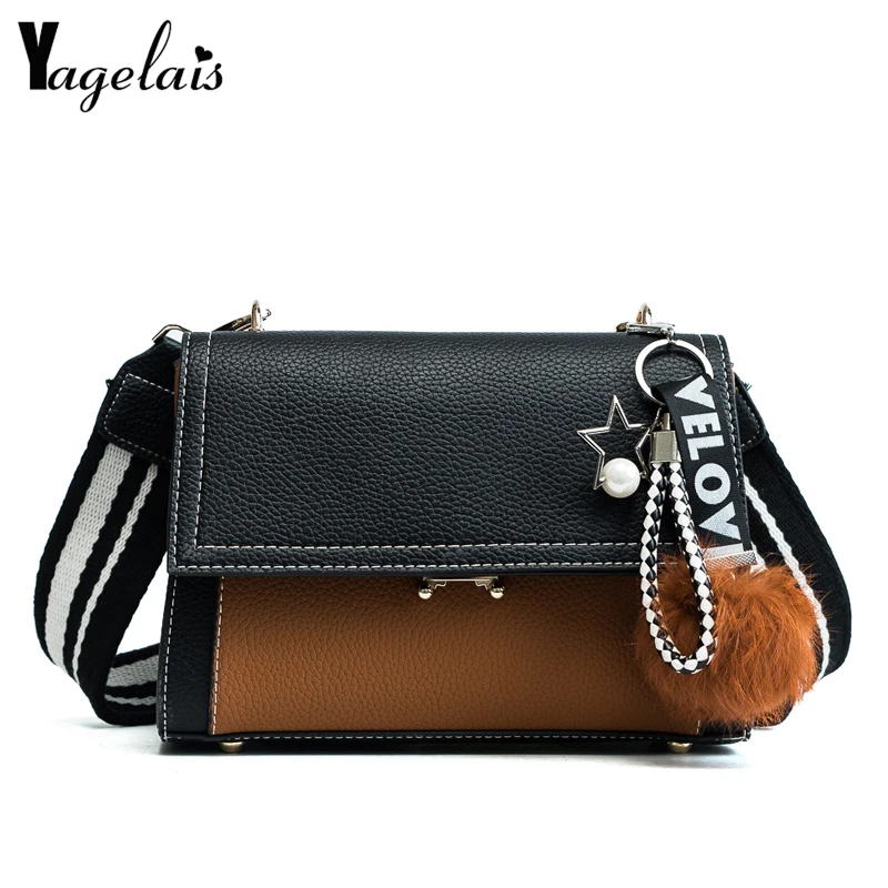 

2019 New Fashion Female Panelled Messenger Bags Feather Ring chain small square bag handbags Crossbody Bags Retro wind handbags