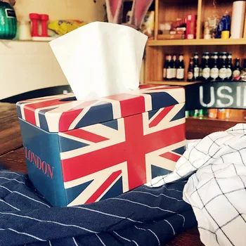 

Kitchen Storage Organization 17*11*9.5CM Tissue Boxes Iron Carton European Style Paper Tissue Box 2PC/lot
