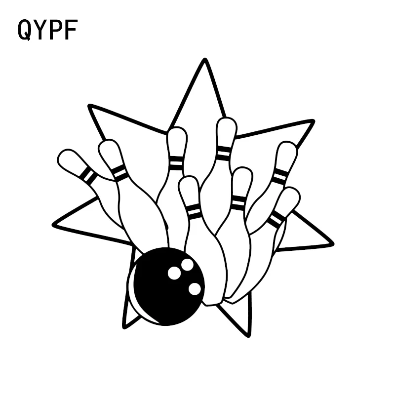 

QYPF 12.4*12.3CM Unique Bowling Ball Decor Car Sticker Vinyl Reflective Silhouette C16-1276