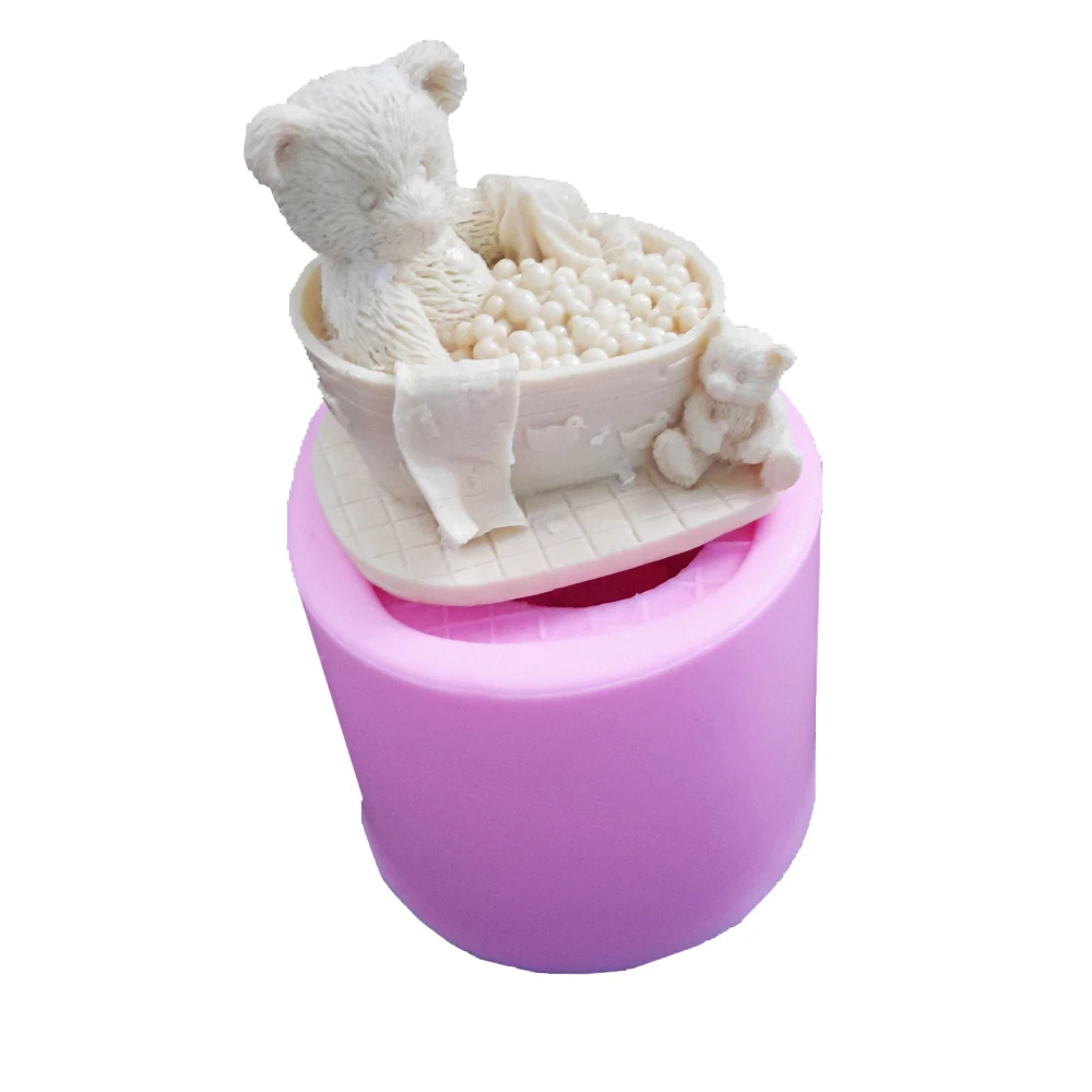 Cute Bear Soap Molds Silicone Mould Candle Clay Mold Cake Decoration