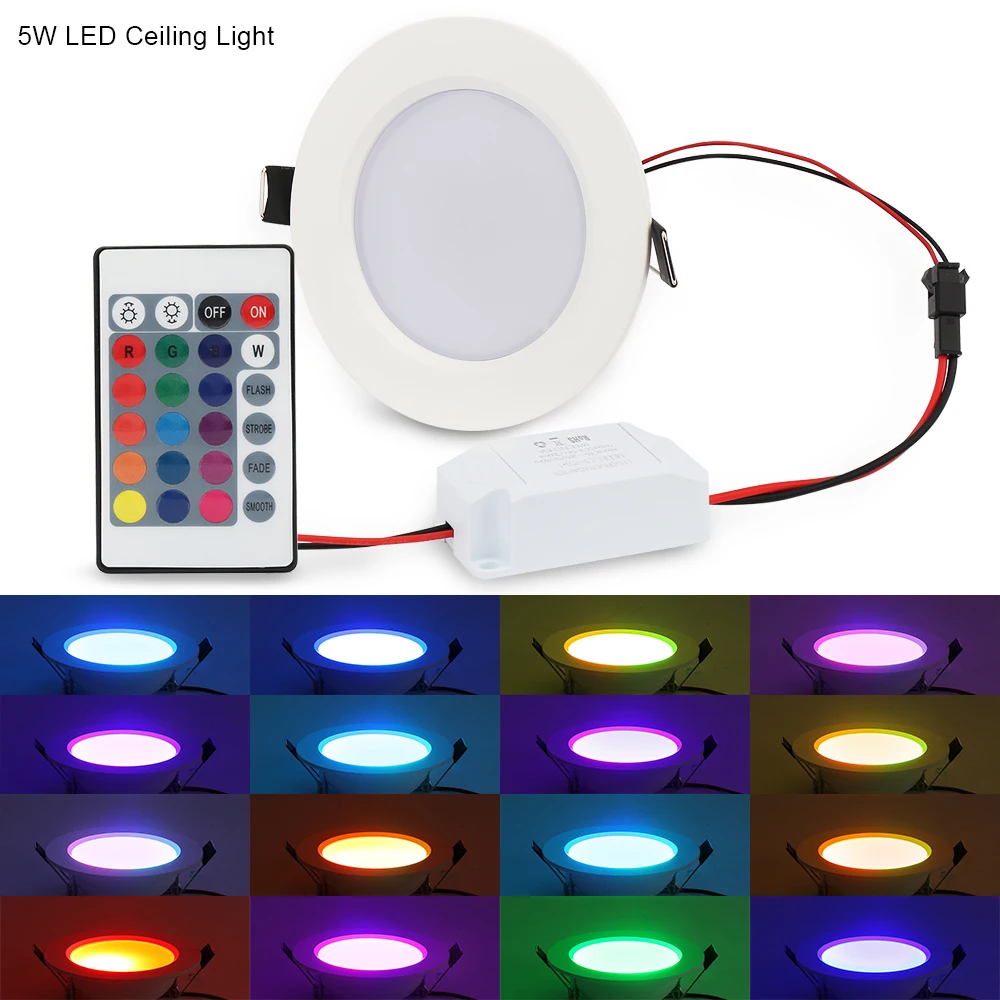 5 шт./лот Вт 10 RGB светодиодный потолочный светильник белый корпус встраиваемые